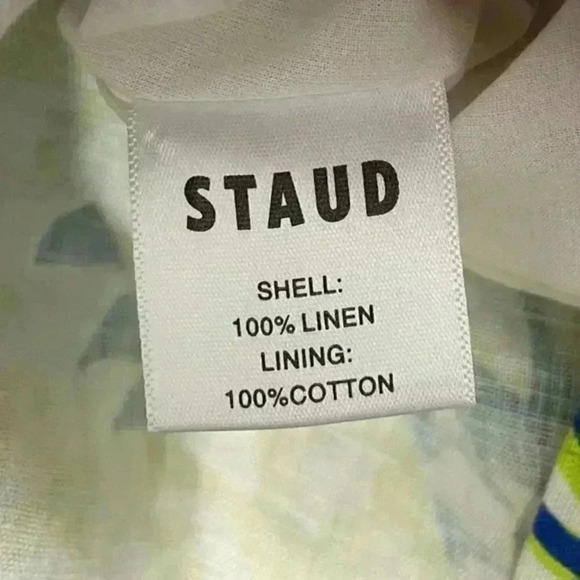 STAUD‎ Sandra Linen Dress Tropical Size 12 - Picture 11 of 14